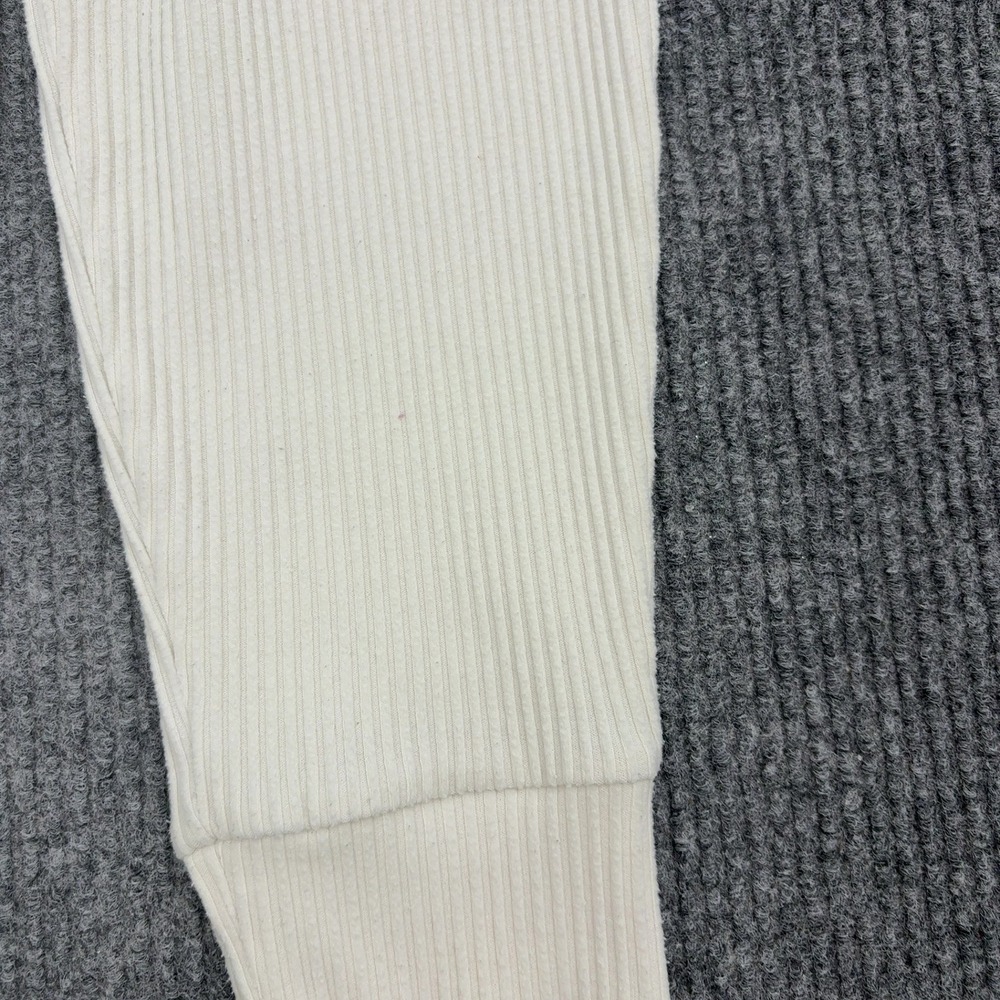 Alo Yoga Joggers Womens S Ivory Polyester Rayon Ribbed Cuffed Athleisure Casual - Picture 2 of 7